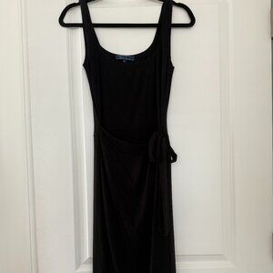 Black wrap midi dress